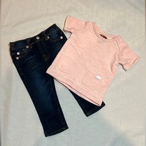 7 for All Mankind infant jeans and top , jeans size 12 months, top size …